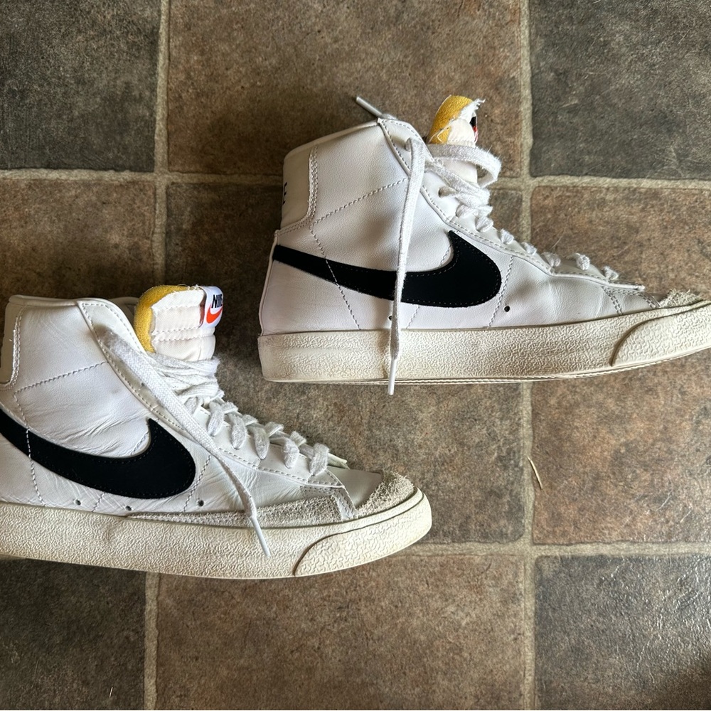 Nike White and Black High-Tops Blazers